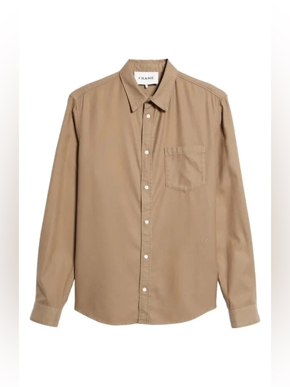 FRAME One-Pocket Brushed Flannel Button Up Shirt in Walnut NWT XXL